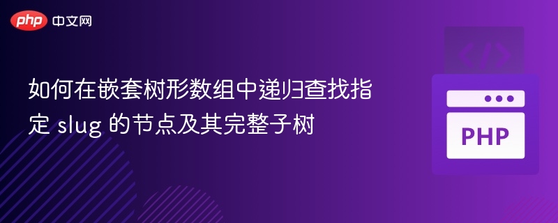递归查找树形数组中slug节点及子树方法