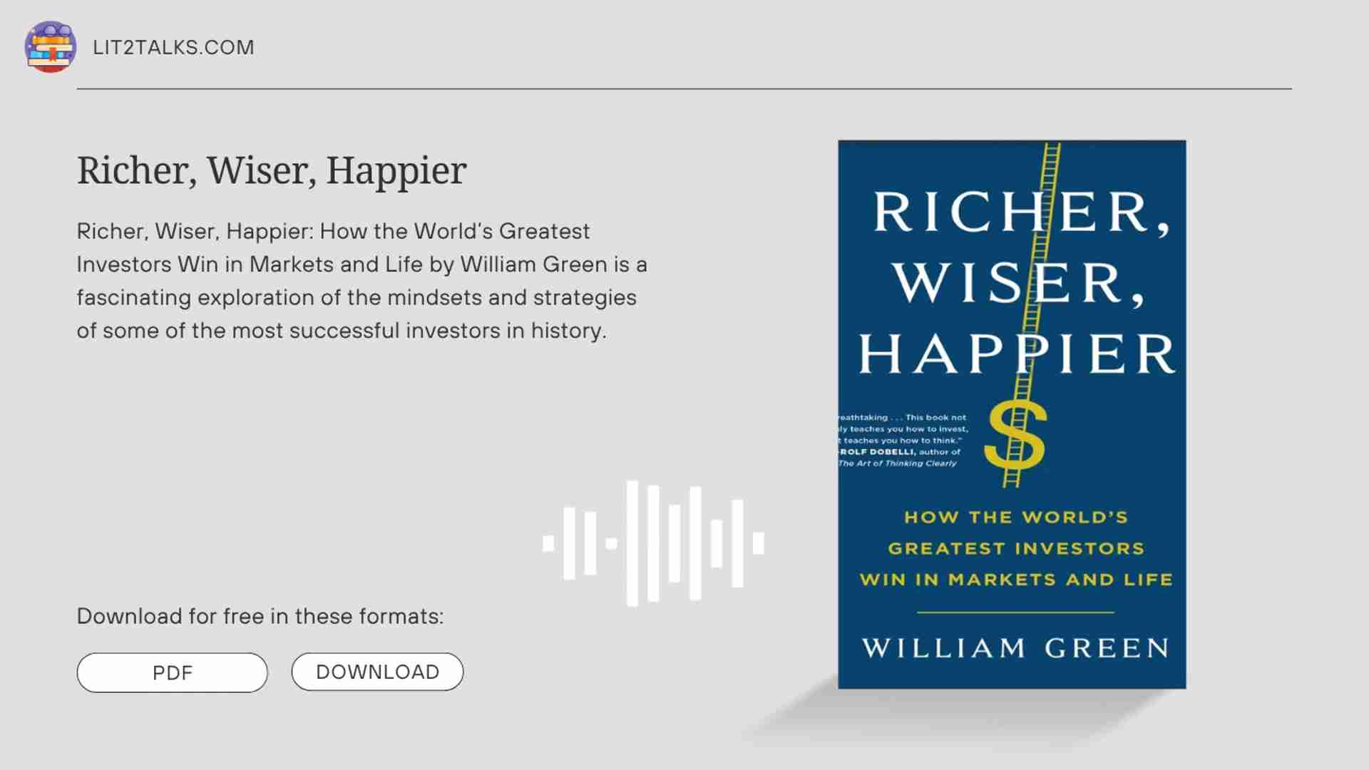 解锁财富密码:Richer, Wiser, Happier投资智慧与人生哲学