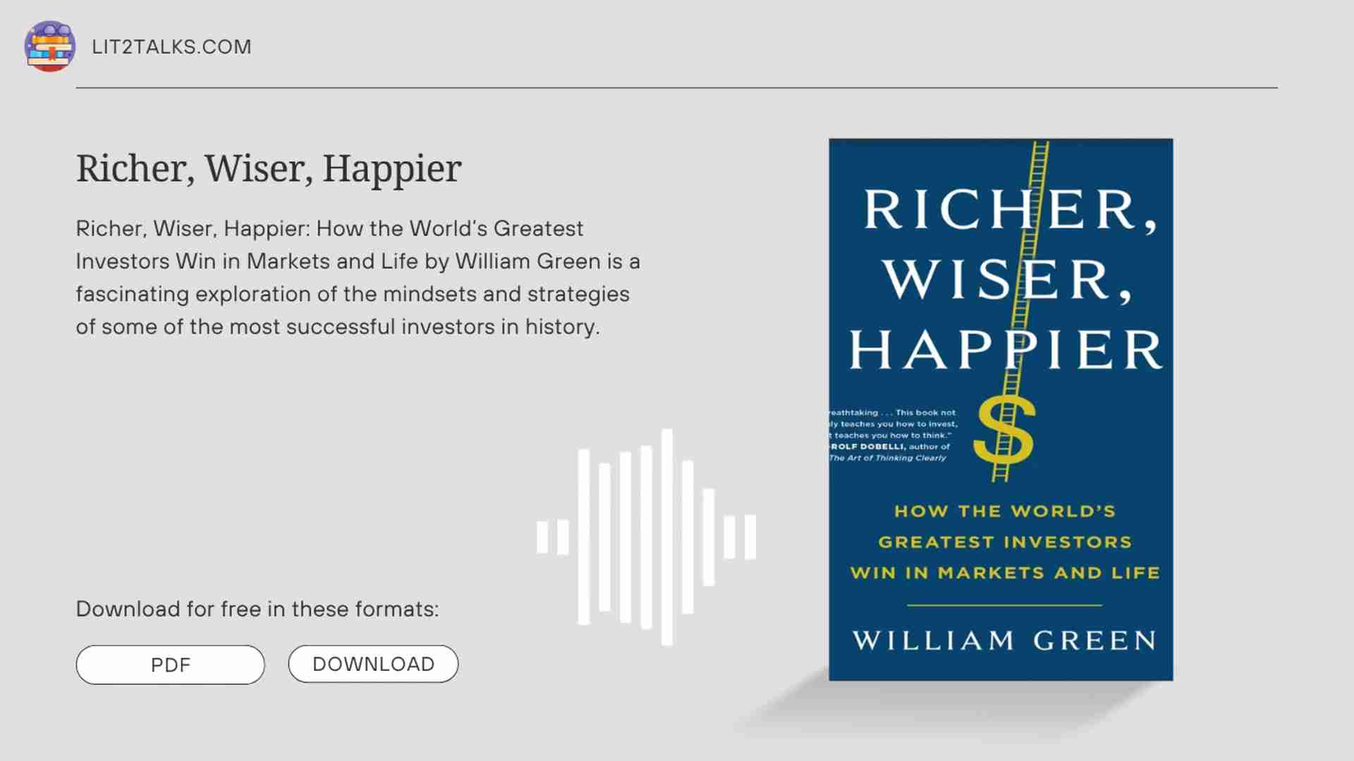 解锁财富密码:Richer, Wiser, Happier投资智慧与人生哲学