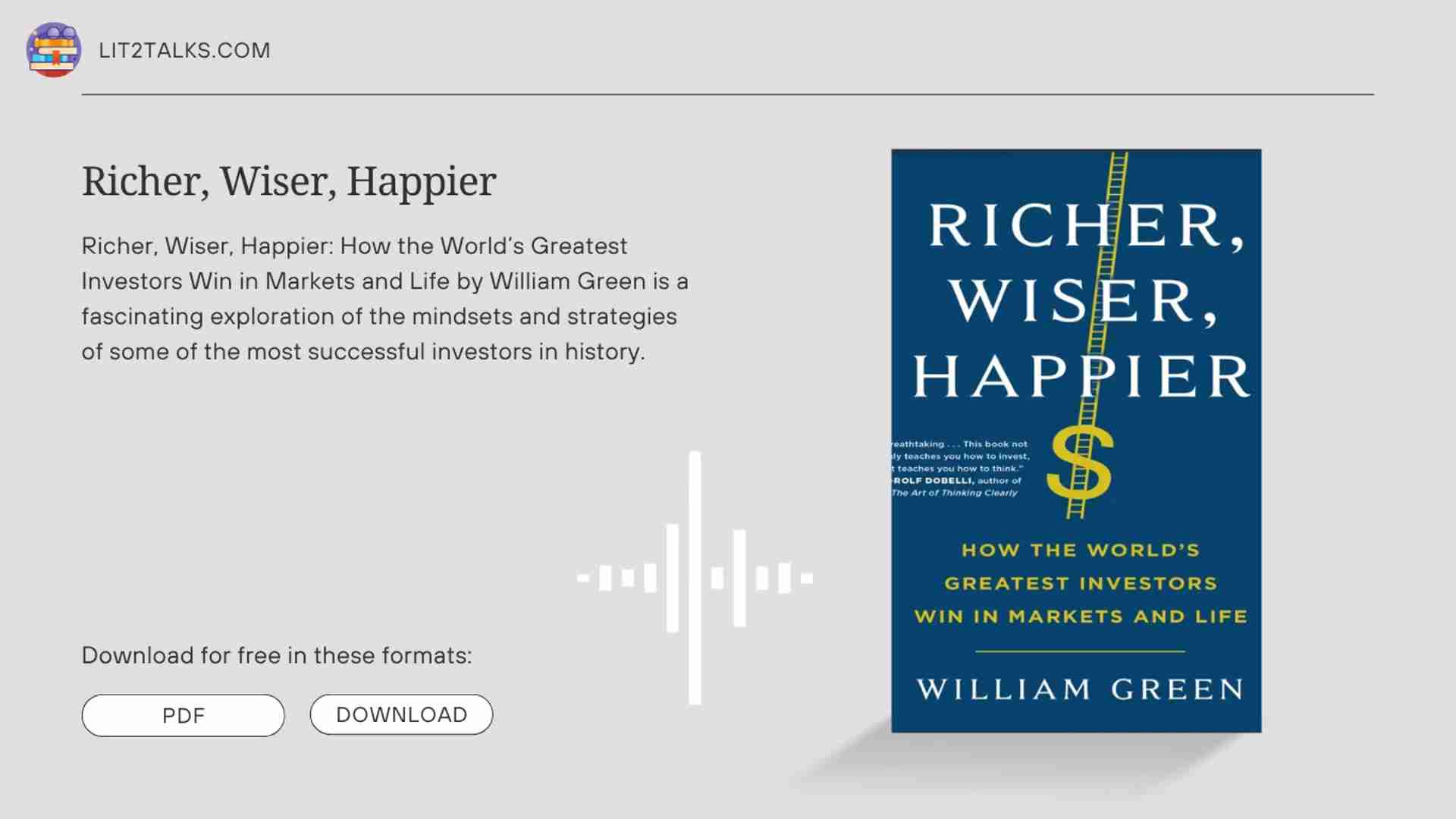 解锁财富密码:Richer, Wiser, Happier投资智慧与人生哲学