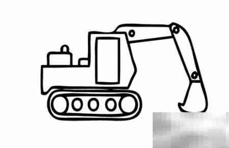 蓝翔挖掘机简笔画教程