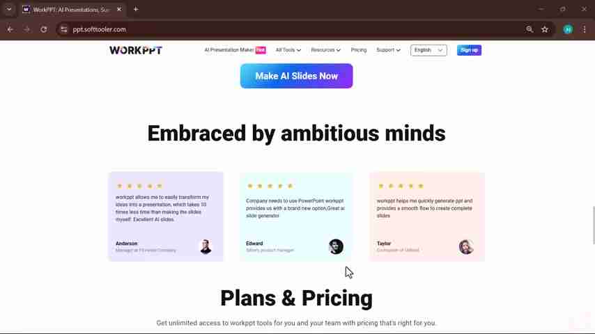 WorkPPT:AI驱动的PPT制作工具,快速提升演示效率