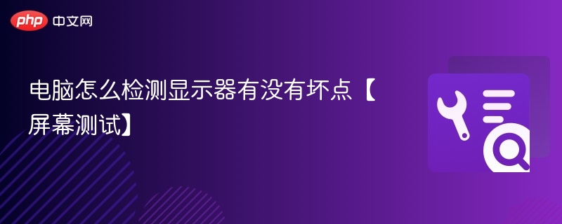电脑怎么检测显示器有没有坏点【屏幕测试】