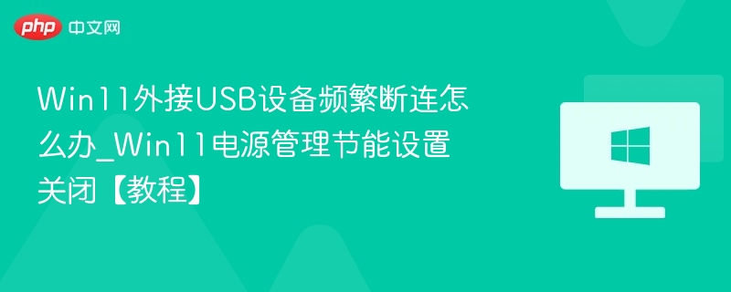 Win11USB断连解决方法与电源设置关闭指南