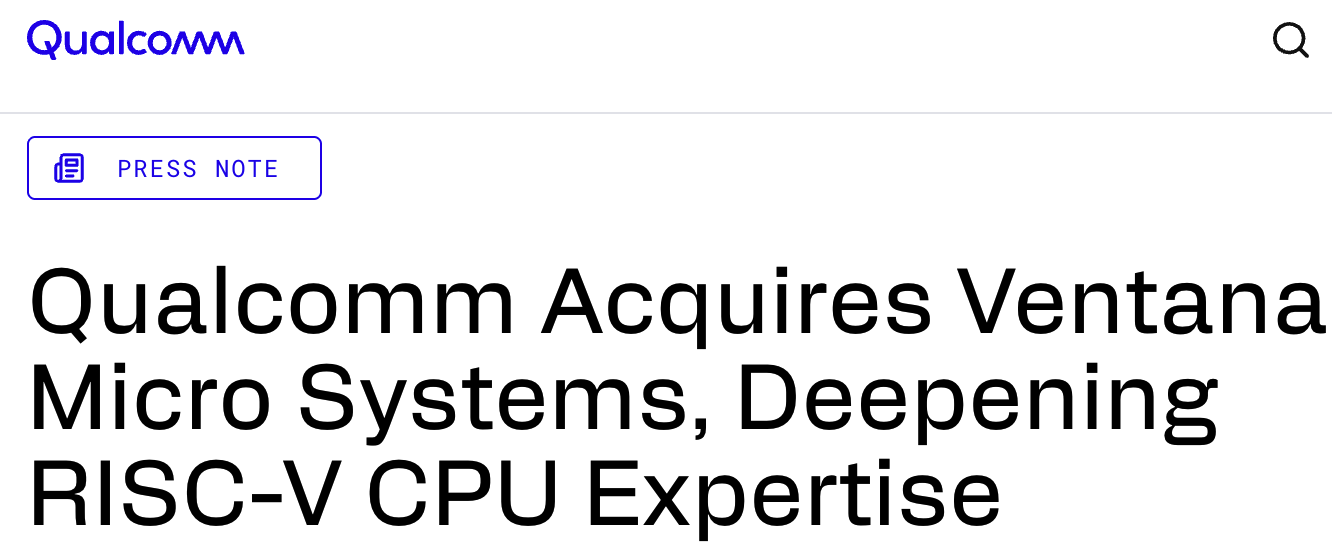 高通收购Ventana，布局RISC-V新赛道