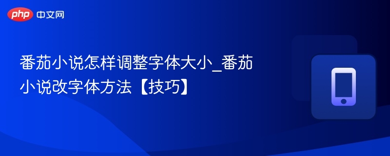 番茄小说字体怎么调？实用技巧分享
