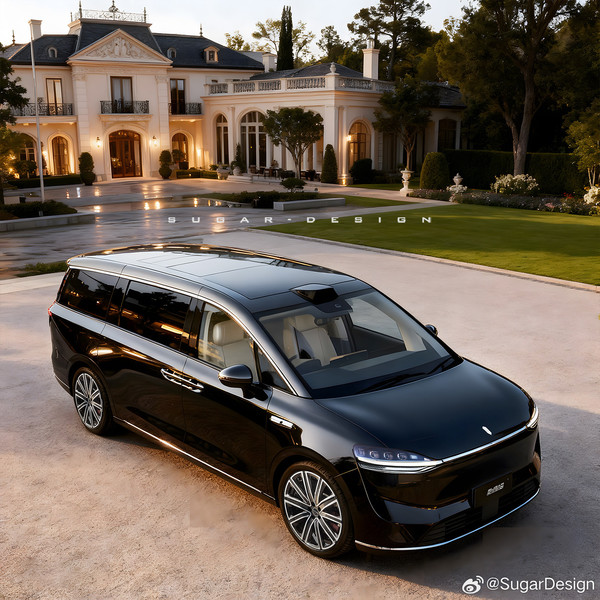 智界V9渲染图曝光，修长车身配旋转座椅