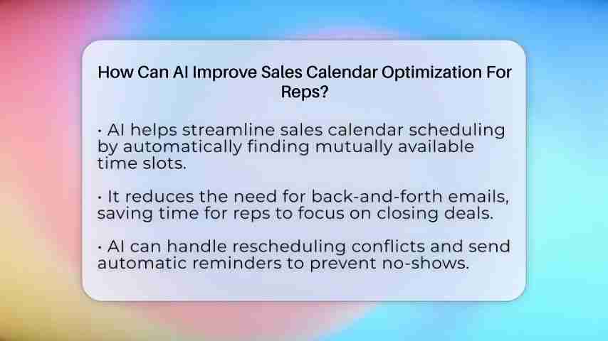 AI赋能销售日历：优化销售代表的时间管理与效率提升