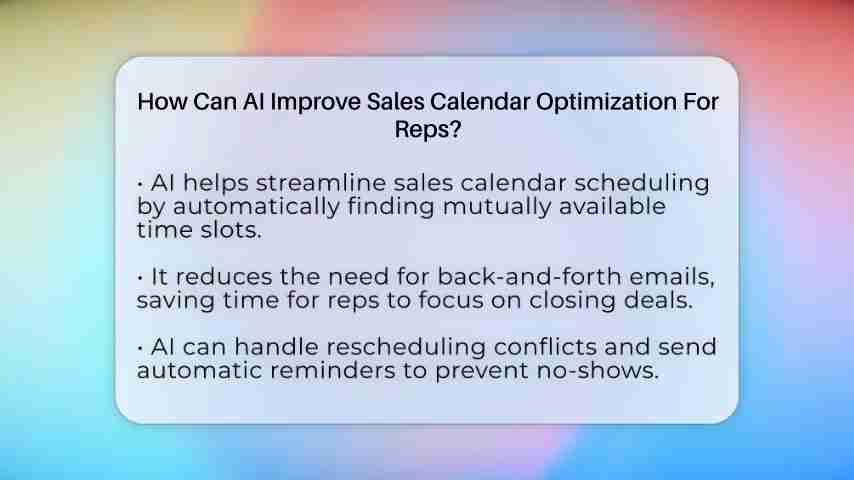 AI赋能销售日历：优化销售代表的时间管理与效率提升