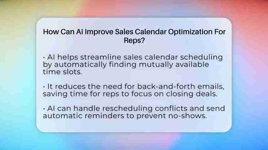 AI赋能销售日历：优化销售代表的时间管理与效率提升