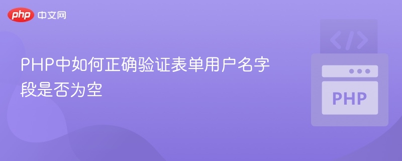 PHP判断用户名是否为空的正确方法