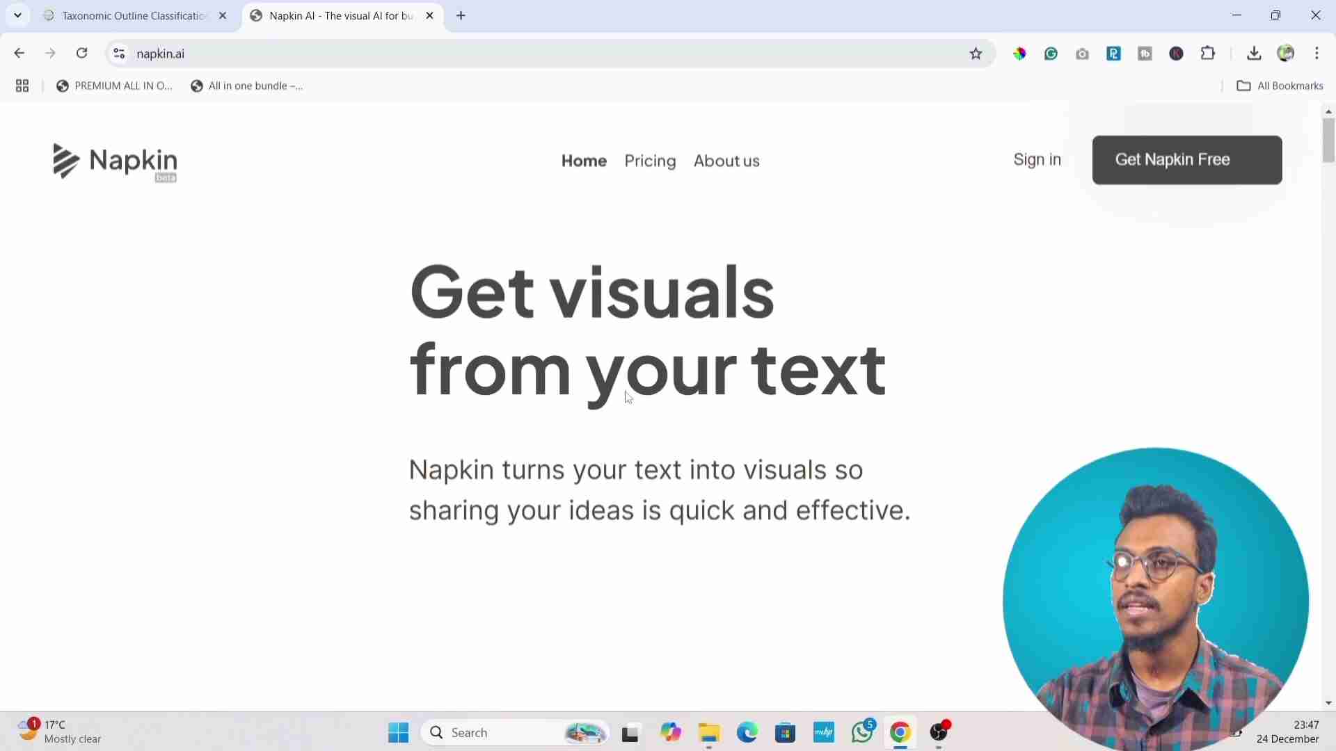 Napkin AI：AI驱动的文本可视化工具，轻松创建思维导图