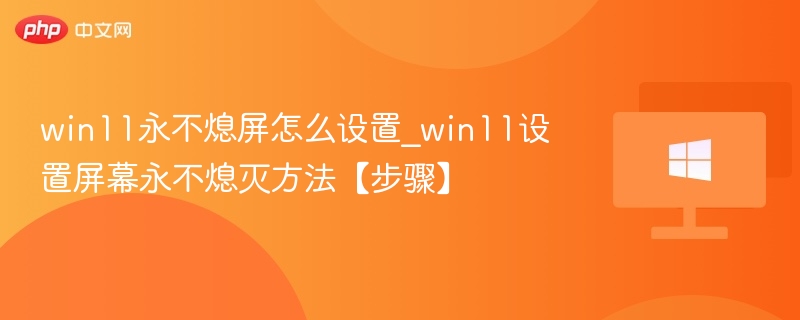 Win11屏幕常亮设置教程
