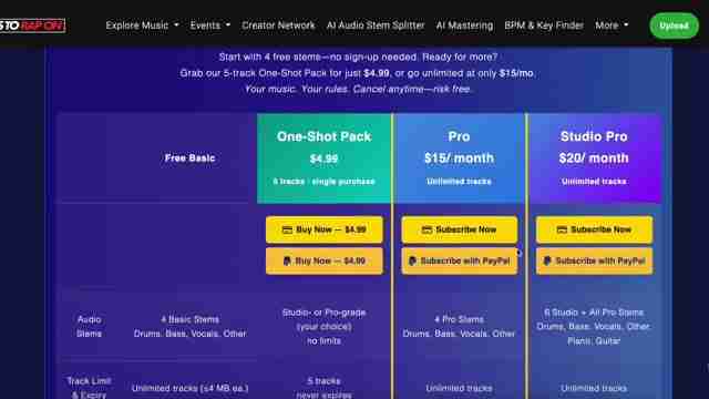 Beats to Rap On AI Stem Splitter：终极音乐创作工具