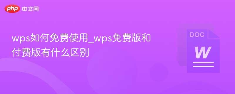 WPS免费版与付费版功能对比