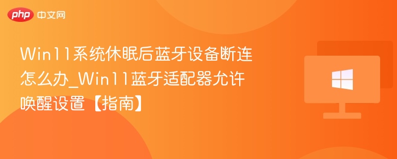 Win11休眠蓝牙断连怎么解决