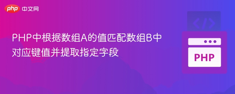 PHP中根据数组A的值匹配数组B中对应键值并提取指定字段
