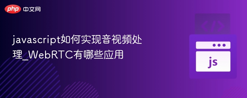 JavaScript音视频处理与WebRTC实战解析