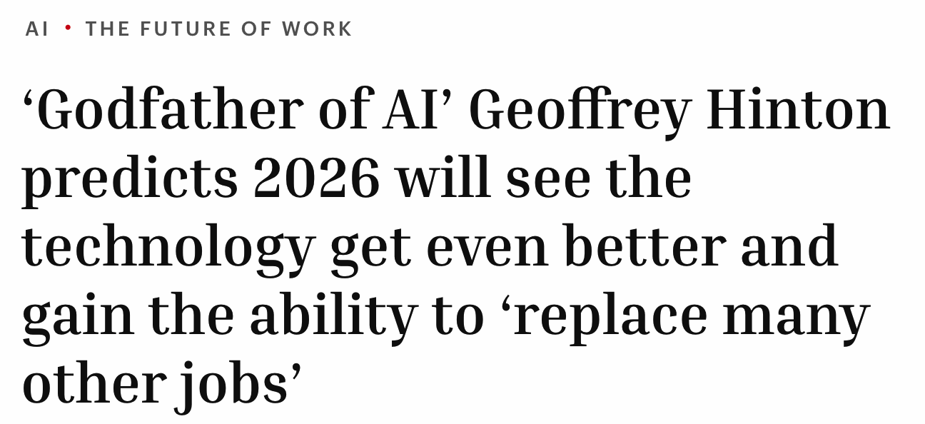 “AI 教父” Hinton：2026 年 AI 能力将大幅提升，很多工作岗位面临被取代风险