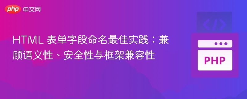 HTML 表单字段命名最佳实践：兼顾语义性、安全性与框架兼容性
