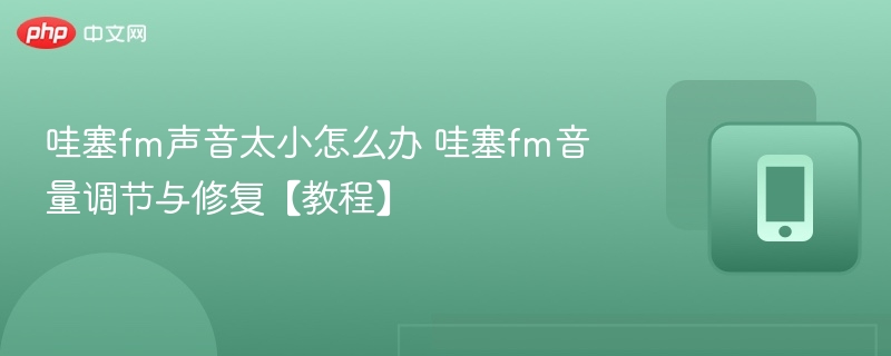 哇塞fm声音太小怎么办 哇塞fm音量调节与修复【教程】