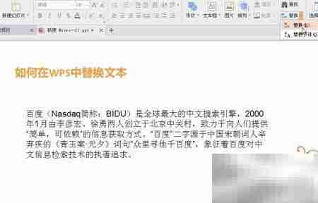 WPS文本替换技巧