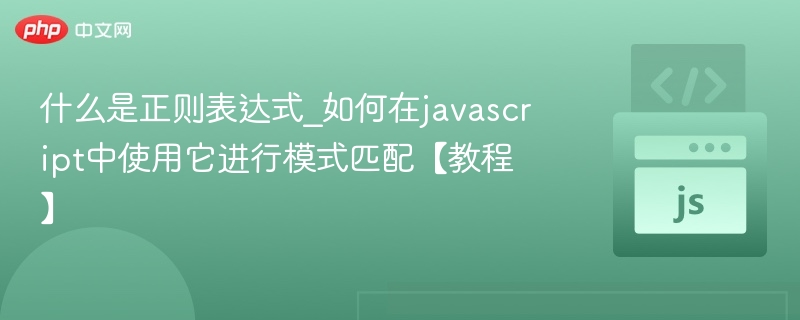 正则表达式是什么？JS怎么用？