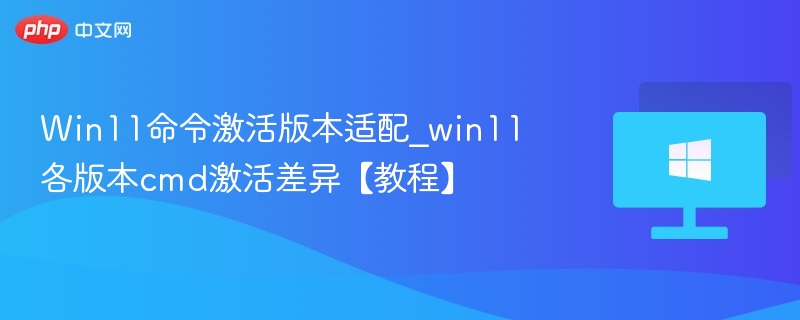Win11激活命令全解析与版本对比