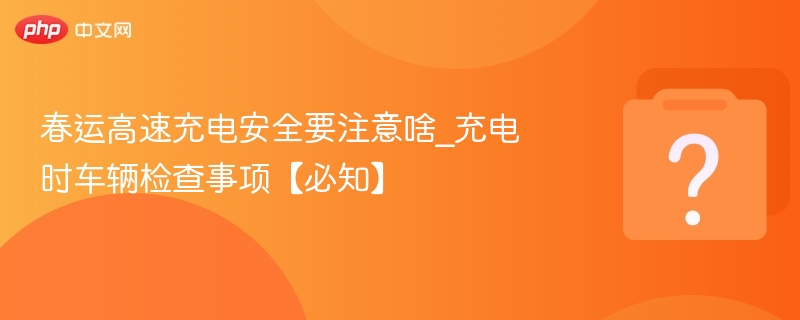 春运高速充电须知与车辆检查攻略