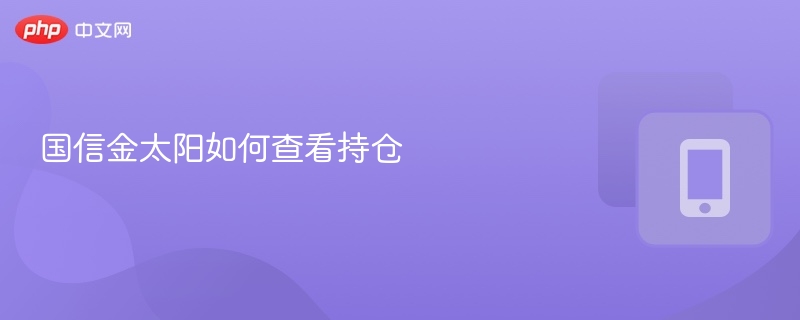 国信金太阳持仓查询步骤详解