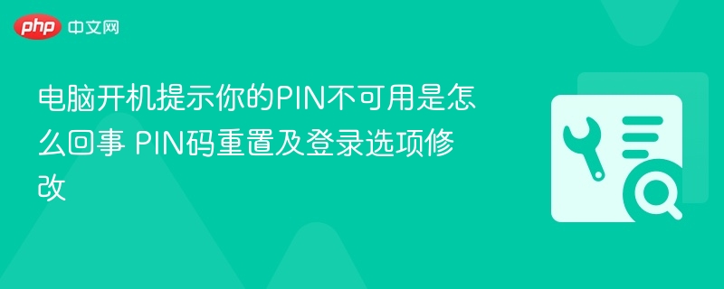 电脑开机PIN无法使用怎么办