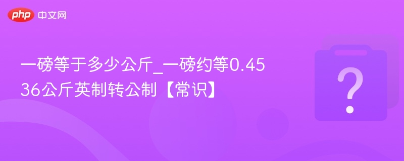 一磅等于多少公斤？0.4536公斤换算解析