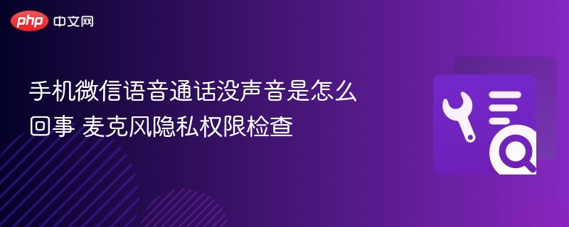 手机微信语音通话没声音是怎么回事 麦克风隐私权限检查