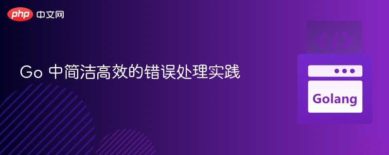Go 中简洁高效的错误处理实践