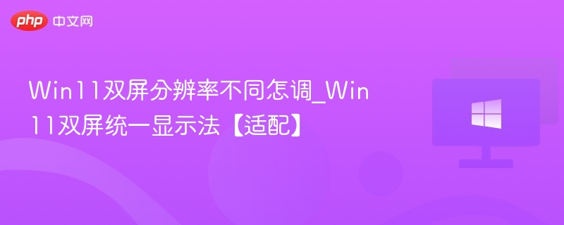 Win11双屏分辨率设置教程