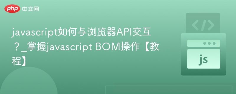 JavaScript如何调用浏览器API？【教程】