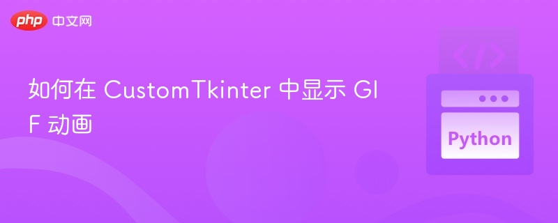 如何在 CustomTkinter 中显示 GIF 动画
