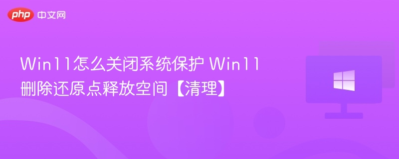 Win11关闭系统保护教程及清理方法