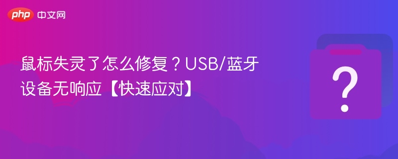 鼠标失灵怎么处理？USB蓝牙无响应解决方法