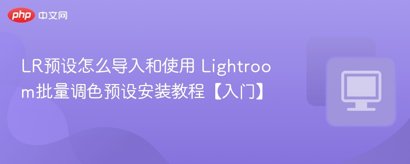 LR预设怎么导入和使用 Lightroom批量调色预设安装教程【入门】