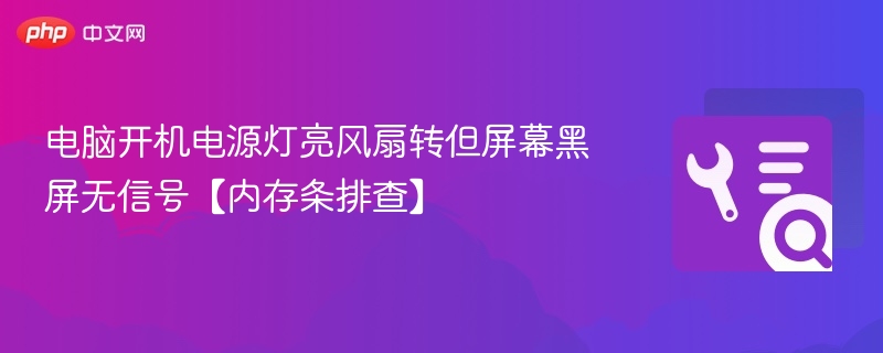 电脑开机电源亮风扇转屏幕黑，内存条故障怎么查
