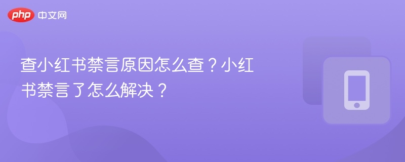 小红书被禁言怎么查解除方法大全