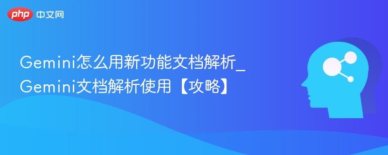 Gemini怎么用新功能文档解析_Gemini文档解析使用【攻略】