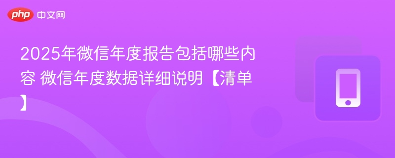 2025年微信年度报告包括哪些内容 微信年度数据详细说明【清单】