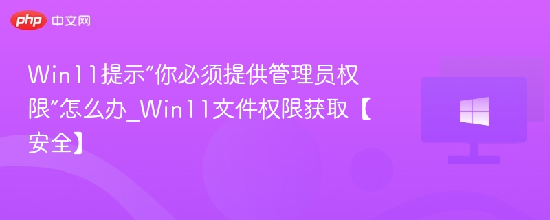 Win11提示“你必须提供管理员权限”怎么办_Win11文件权限获取【安全】