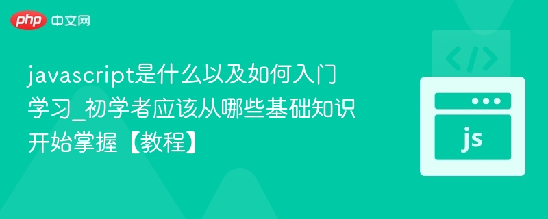JavaScript是什么？怎么入门学习？