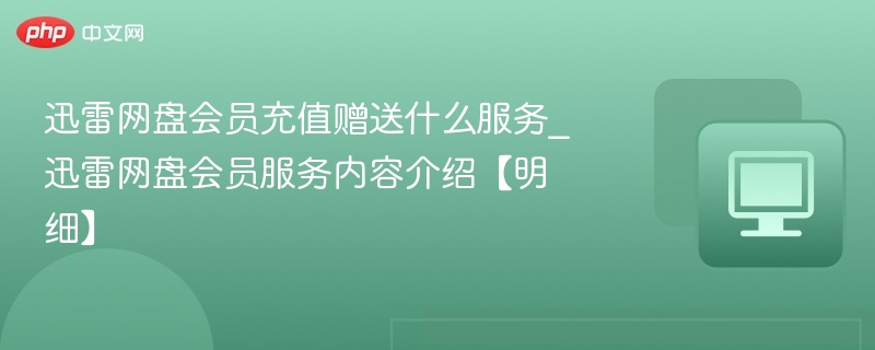 迅雷网盘会员充值送哪些服务
