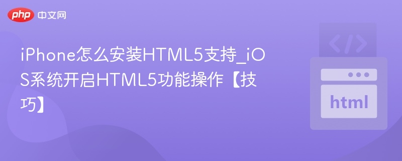 iPhone怎么开启HTML5支持？
