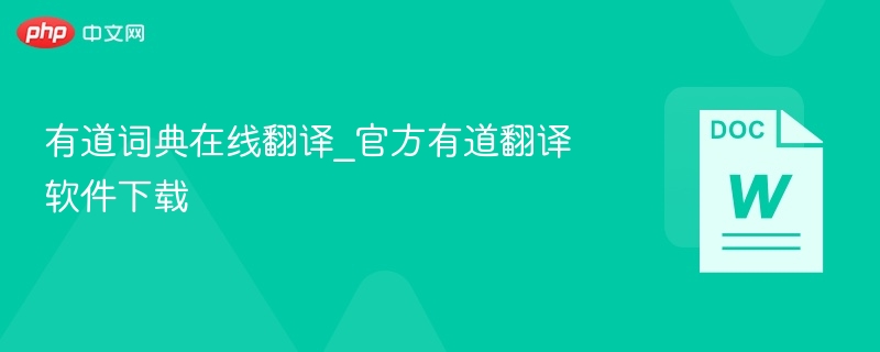 有道词典在线翻译与官方下载教程