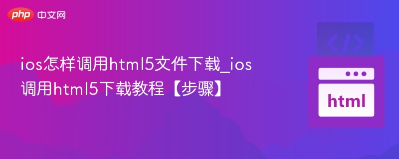 iOS调用HTML5下载方法详解